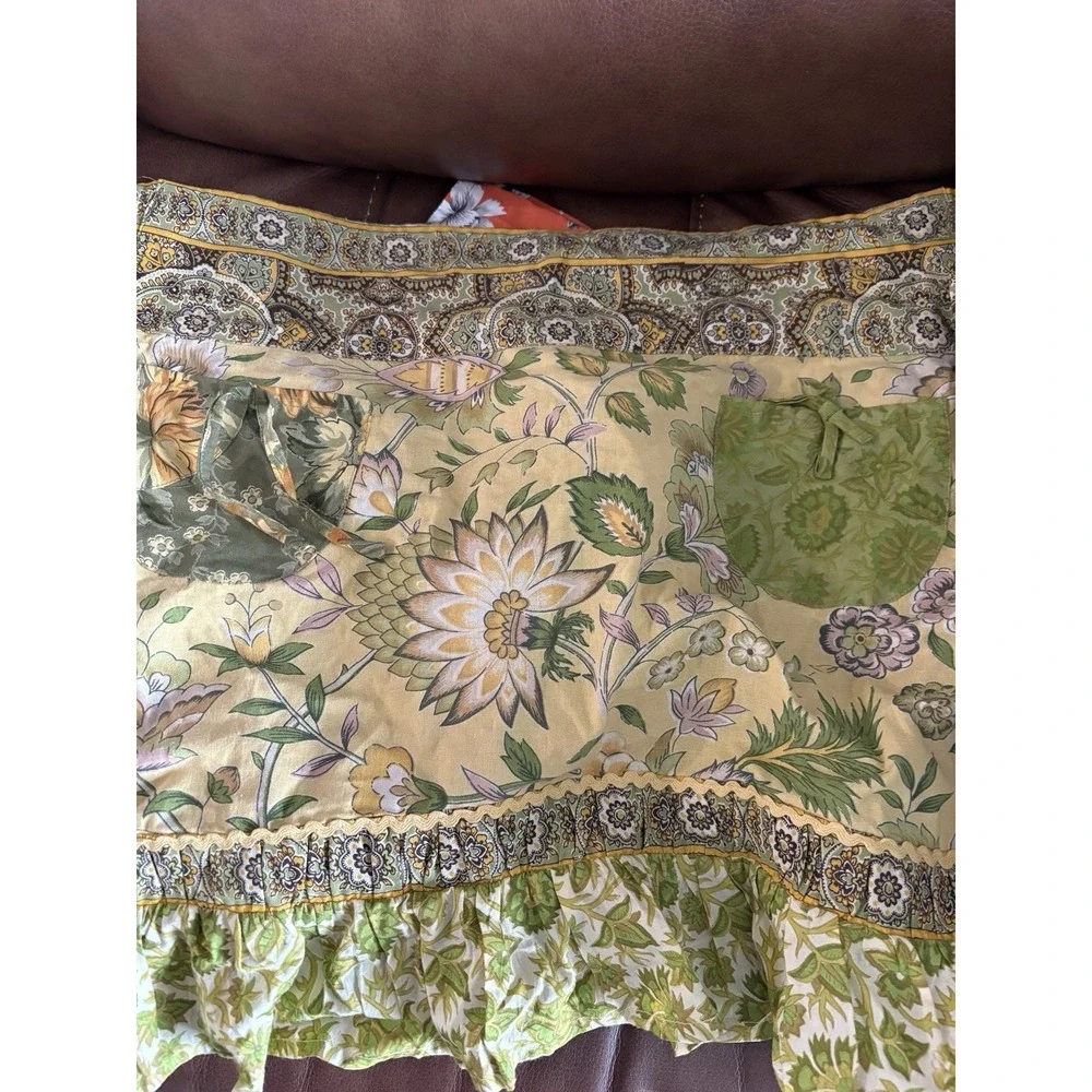 April Cornell LOT OF 4 items apron, cloth sack, 2 new napkins  LOOK